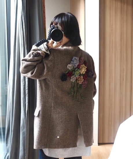 flower appliqué gentle JK MOCHA