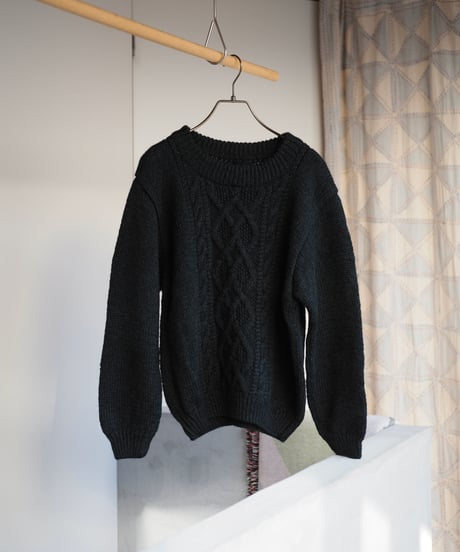 flower appliqué knit DARK GREDN