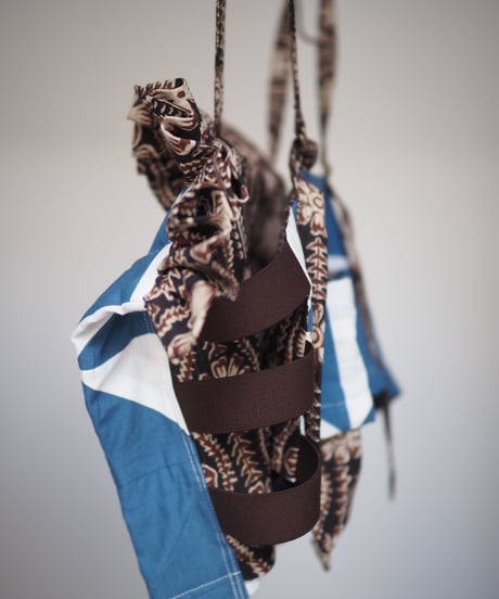 India patchwork flill キャミソール -blue,black-