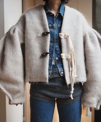 mohair arch arm jacket -cement cream-