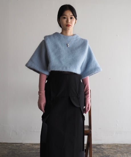 mohair tuck shoulder JK -pale blue-