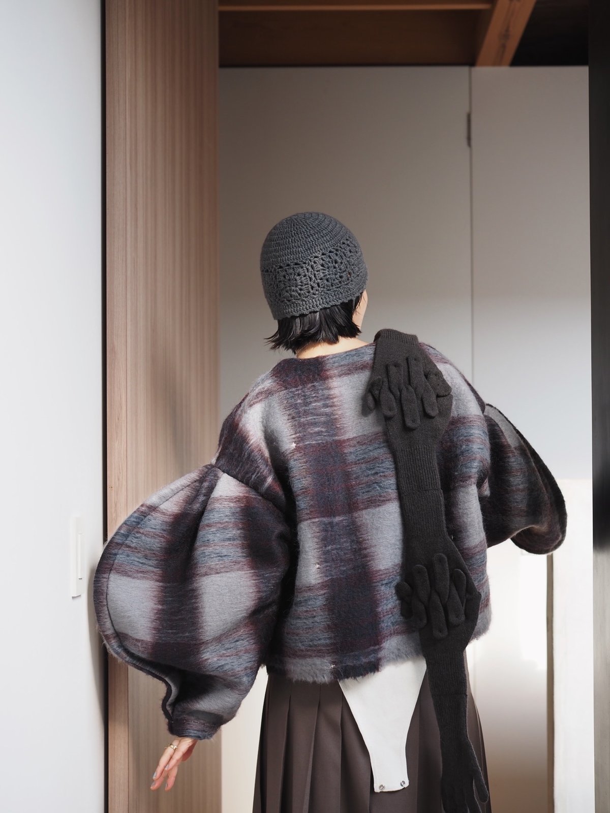 日曜までの限定価格　yaacc arch arm jacket mohair arch arm jacket -check- | Y.A.Acc