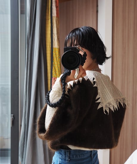 mohair tuck shoulder JK -brown-