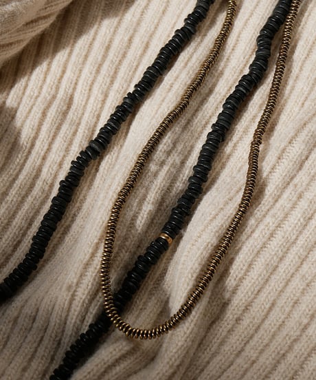 seeds double necklace MONO -black-