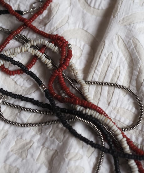 seeds double necklace - red-
