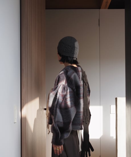 mohair arch arm jacket -check-