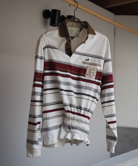 revive rugger shirring shirt -white-