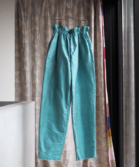 India silk curb pants -pepper mint-