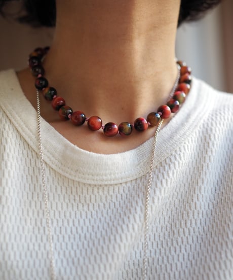 mix color tiger eye necklace