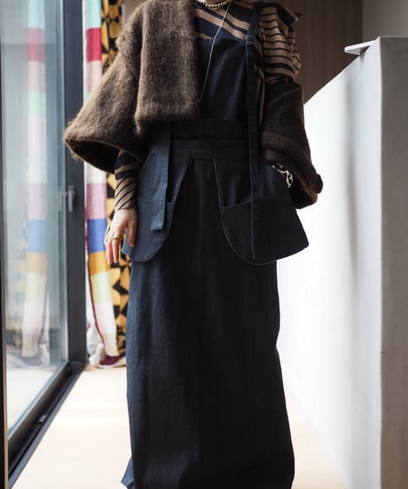 mohair tuck shoulder JK -brown-