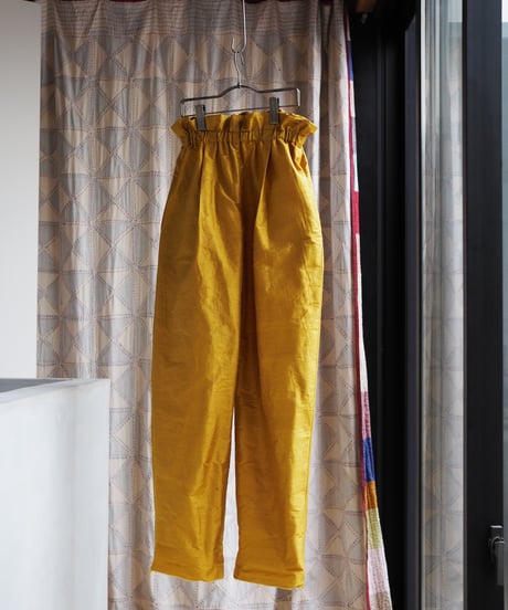 India silk curb pants -山吹色-