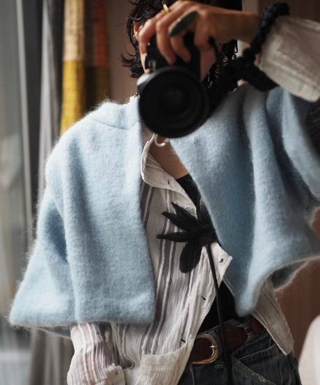 mohair tuck shoulder JK -pale blue-