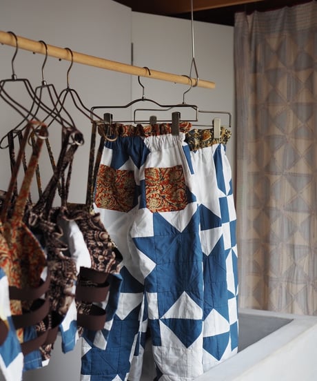 India patchwork  pants KIDS -blue-