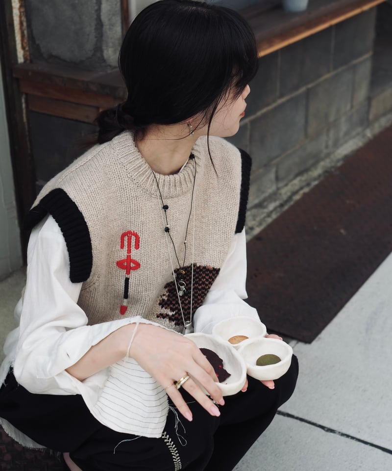 onyx leather 2ways necklace | Y.A.Acc