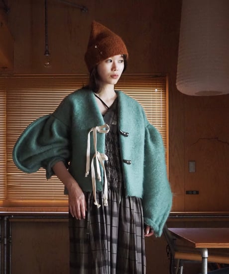 mohair arch arm jacket -MINT-