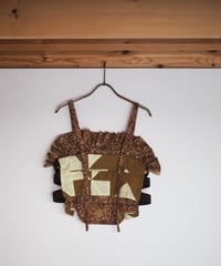 India patchwork frill camisole ーbrown,terracotta-