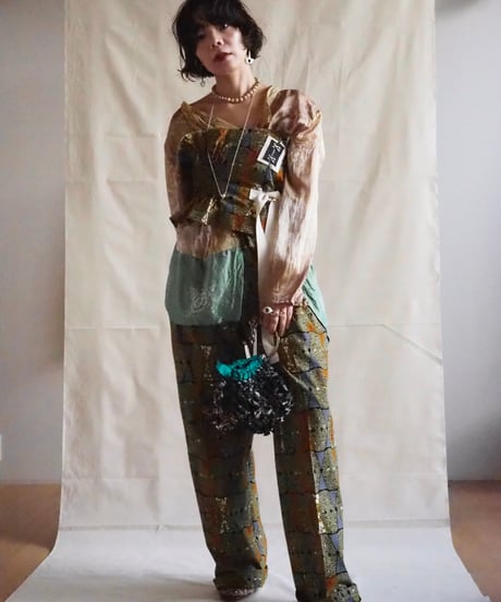 batik bustier -brown khaki-