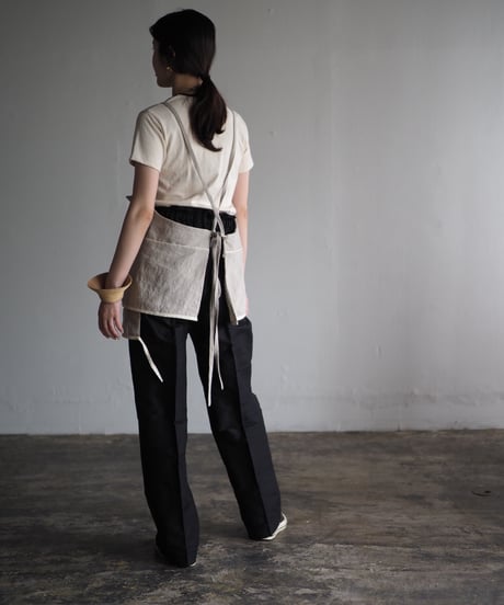 washed linen vest -sand-