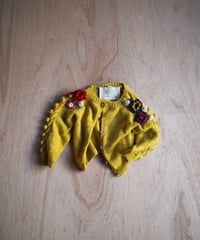 kids flower appliqué knit YELLOW3y-4y