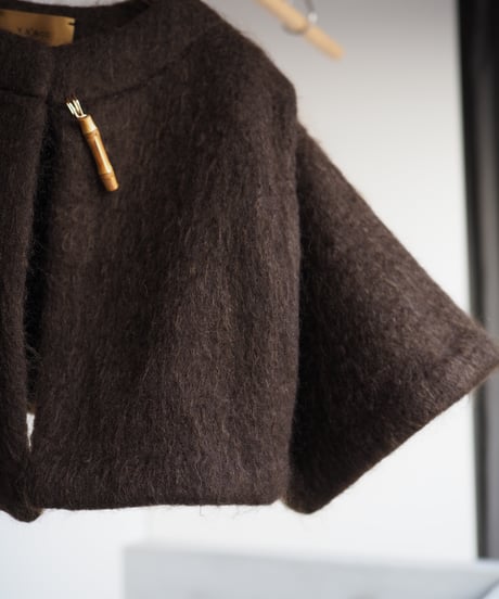 mohair tuck shoulder JK -brown-