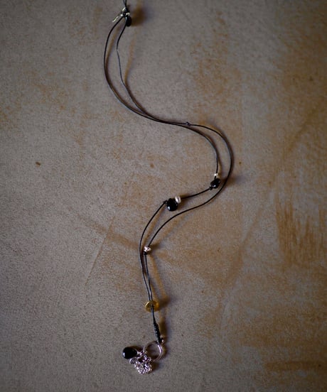 onyx leather 2ways necklace