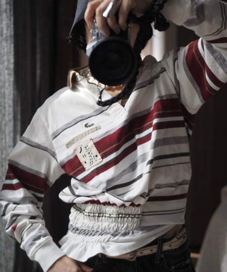 revive rugger shirring shirt -white-