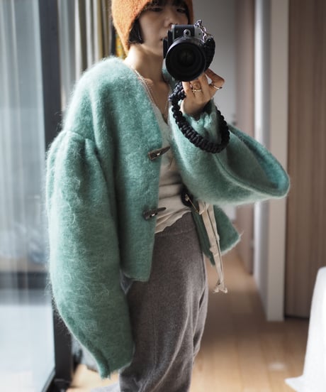 mohair arch arm jacket -MINT-
