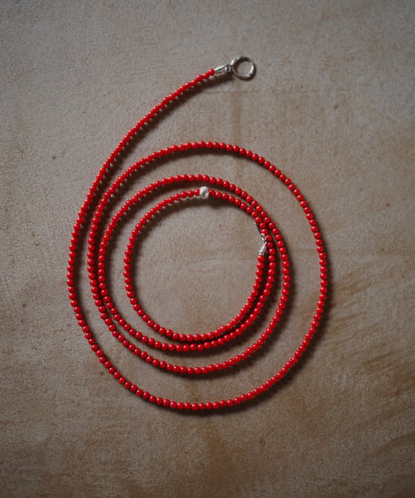 red coral long necklace