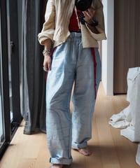India silk curb pants -light blue-