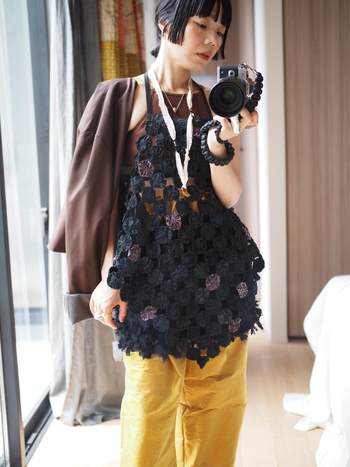 Yoyo quilt apron | Y.A.Acc