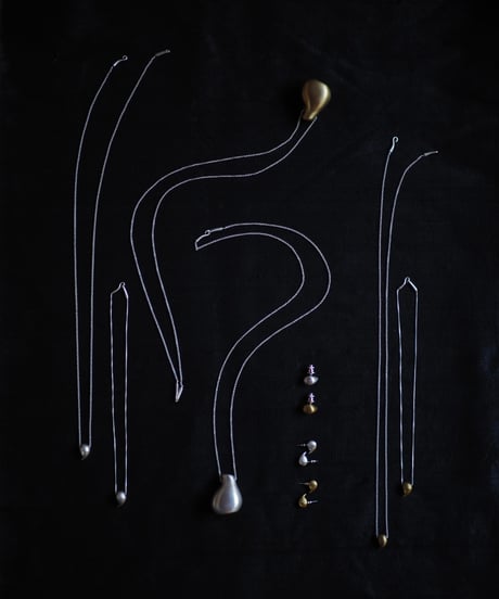 shushi vase necklace -brass-