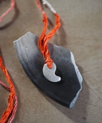 paisley necklace -orange/hokutoseki