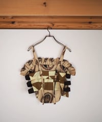 India patchwork flill キャミソール -brown,beige-