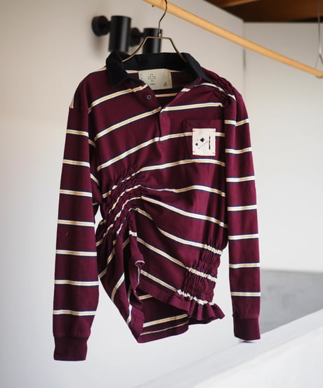 revive rugger shirring shirt -plum-