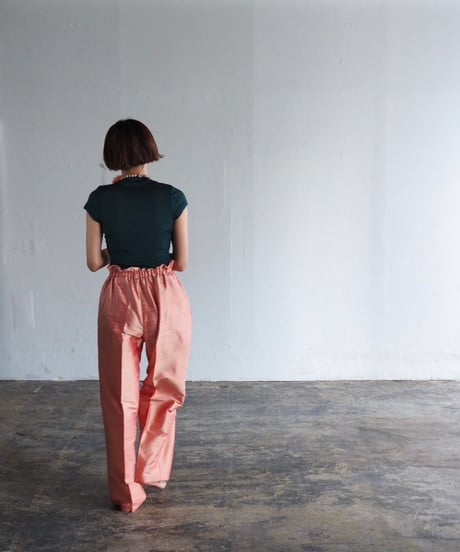 India silk pants -coral pink-