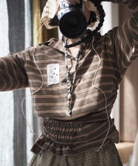 revive rugger shirring shirt -mocha-