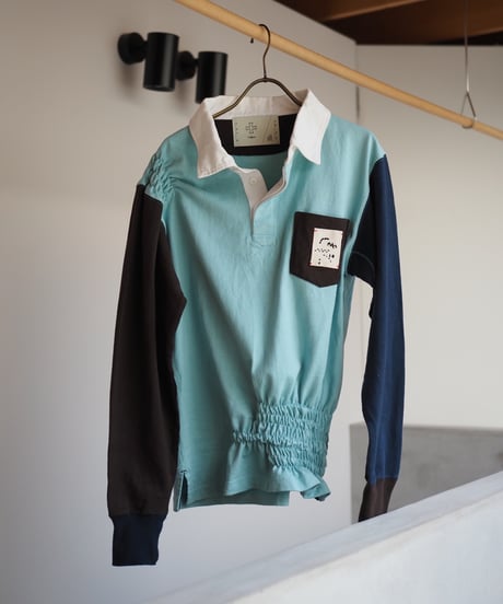 revive rugger shirring shirt -mint blue-