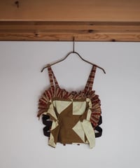 India patchwork flill キャミソール -brown, red-