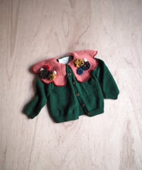 kids flower appliqué knit GRFEN4y-5y