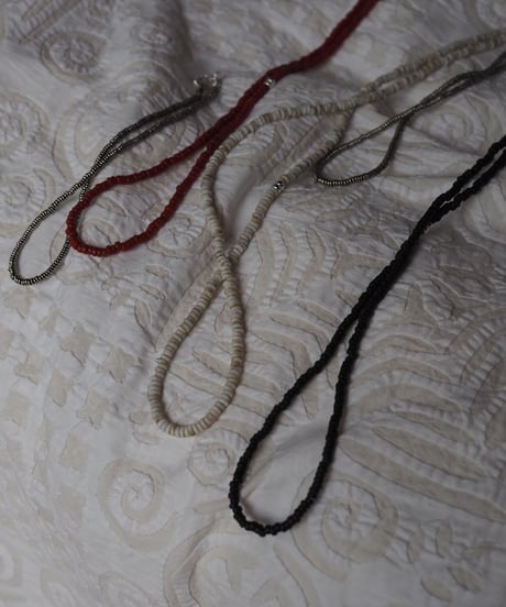 seeds double necklace - red-