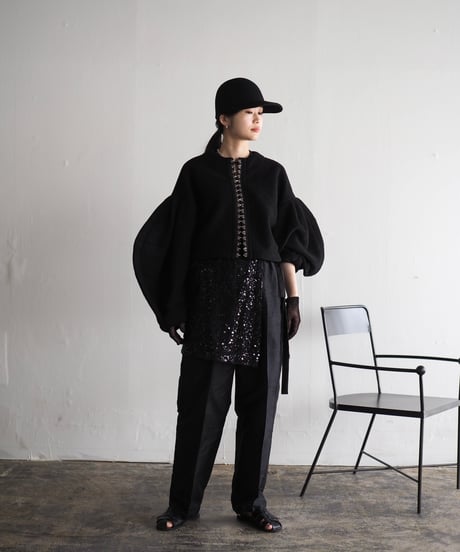 India silk pants-black-