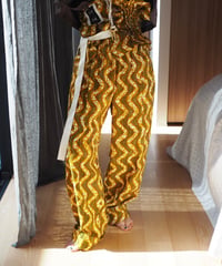 batik tuck pants -mustard-