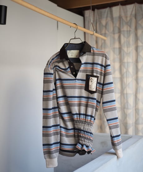 revive rugger shirring shirt -gray-
