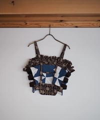 India patchwork flill キャミソール -blue,black-