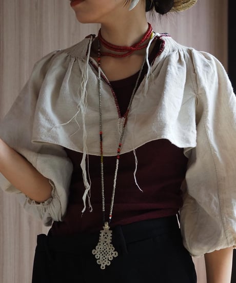 seeds double necklace - red-