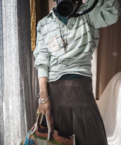 revive rugger shirring shirt -mint-