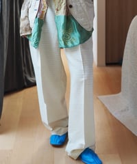 India silk pants -ivory border-