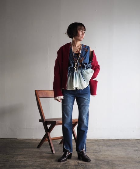 157×Y.A.Acc lots of gathers blouse
