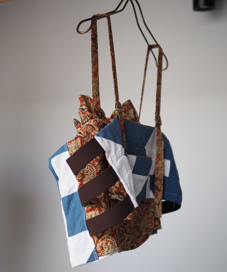 India patchwork flill キャミソール -blue,terracotta-