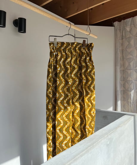 batik tuck pants -mustard-